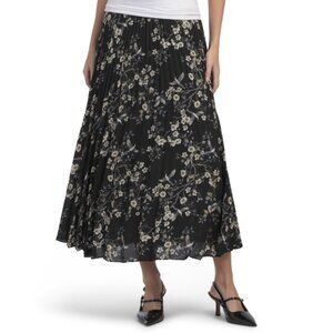 MAX STUDIO LONDON BLACK MULTI Pleated Skirt